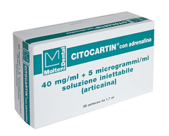 CITOCARTIN ARTICAINA 40MG/ML + 5MCG/ML ADRENALINA X50 MOLTENI