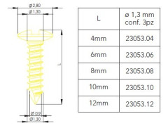 STOMA VITI TITANIO A CROCE DIAM. 1,3X8MM X3