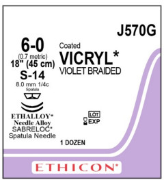 AGHI ETH. J570G S14 6-0 X12 VICRYL