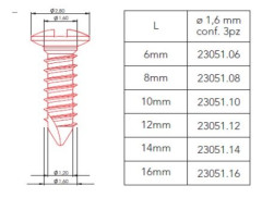 STOMA VITI TITANIO A CROCE DIAM. 1,6X10MM X3