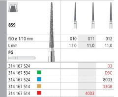 INTENSIV 40D3    FG (4S)   X1 FRESA - Dental Trey